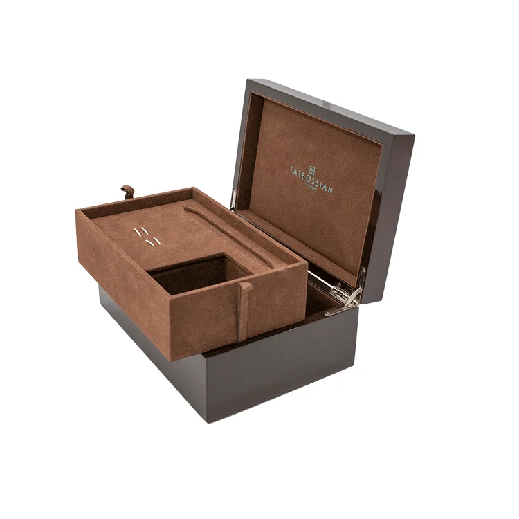 wood jewelry box custom logo ring box wooden packaging for gift