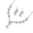 High quality zircon necklace and earrings bridal set for brides and bridesmaid luxury wedding Jewelry Set