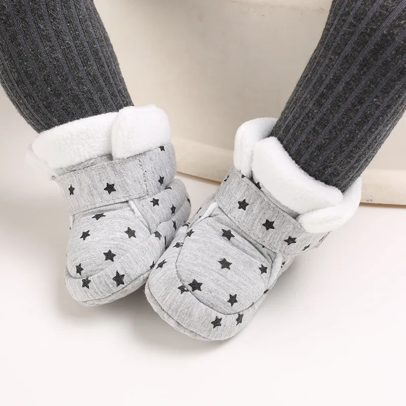 Winter New arrival stars print warm boots baby walking boots for boys and girls 2020 manufacture