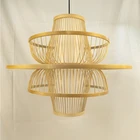 Light Cover Bamboo Rattan Jute Seagrass Lamp Shade Light Pendant Light Frame Cover Handicraft For Living Room