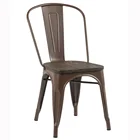 Seat Metal Stackable Chair 2020 Hot Sale Wood Seat Stackable Antique Style Metal Dinning Chairs For Sale