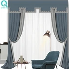 QINGYING Factory Ready Made Valance Living Room Blackout Chenille Fabric Curtain and Drapes for Hotel