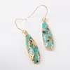 G1547 New Arrivals Gold Plated Turquoise Jewelry Earring Teardrop turquoise earrings