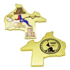 Wholesale custom design free artwork metal coin custom 3d color enamel printing challenge coin brass geocoin