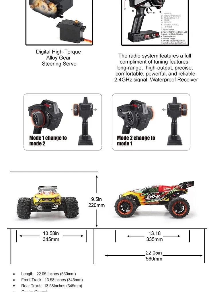 Rc Car 1/8 Body With Wheels Monster Truck 4Wd 1/8 Scale Electric 4Wd 2.4Ghz Off-Road Brush Rc Trucks Remo Hobby 8062 (9)