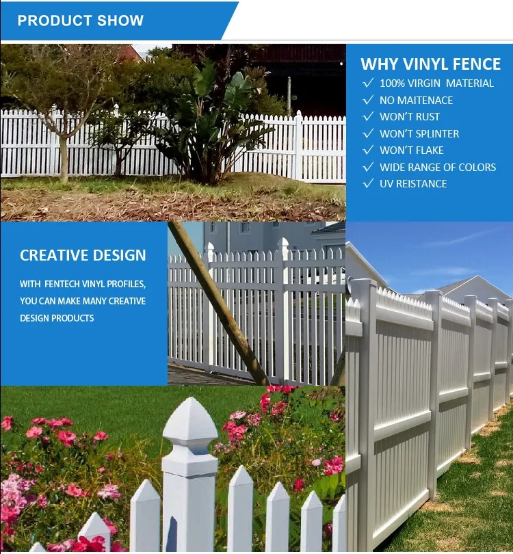 white picket fence,picket fence panels,white pvc garden fence.