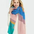 2019 new arrival fashion acrylic women winter knit plain color scarf