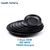 Savall HoReCa 5inch-12inch black ceramic plate Black porcelain plates new bone china black side plates set for sushi restaurant