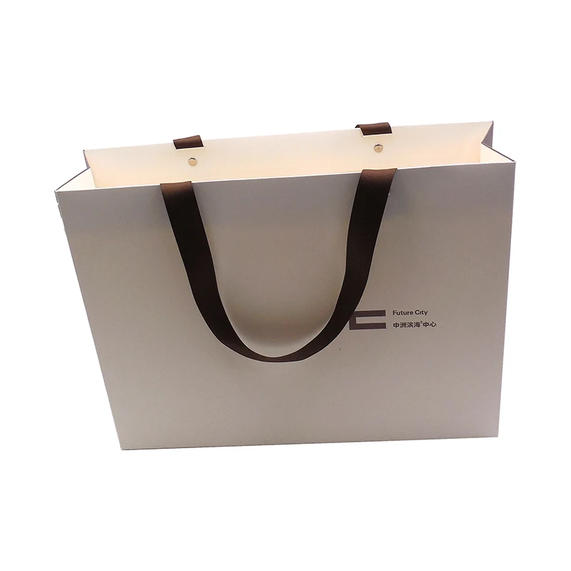 custom logo print shopping paper bag clothing shoe packaging