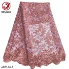 Factory wholesale fabric tulle lace embroidered beaded lace fabric with stone