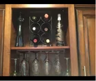 durable Rustic wood Countertop 6 Bottles No Need Assembly display wine rack metal