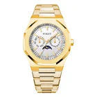 Custom Logo Japan Quartz Wrist Stainless Steel Movement Moon Phase Watches Men