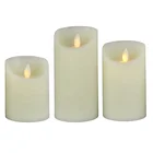 Battery operated flickering decorative moving flameless pillar led wax candle