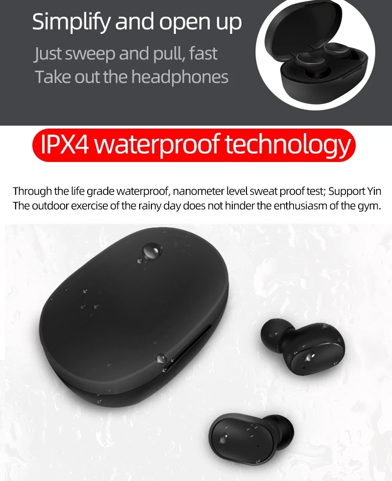 For Redmi AirDots V5.0+EDR for mi earphone In-ear Blue tooth Headphone for xiaomi earphone - ANKUX.COM