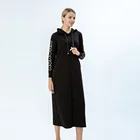 Customized casual black long sleeve dress loose dress women's dress