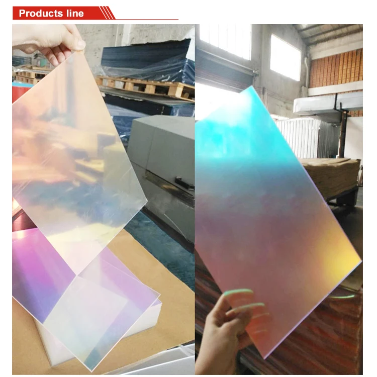1 mm 4*8 feet iredescent rainbow acrylic sheet for display
