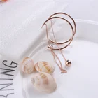 Hoop Earrings Gold Rose Excellent Asymmetry Large Hoop Earrings Gold Plated Rose Gold Fashion Earrings