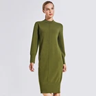 Guoou Knitwear Winter Casual Long Sleeve Cashmere Womens Sweater Dress
