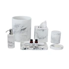Wholesale Hotel Amenities Supply,Marble Finished Resin Hotel Bathroom Accessories Set