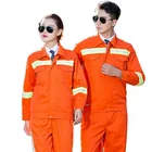 Factory wholesale orange wear-resistant long-sleeved reflective strip overalls Workwear Suit