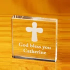 Custom Crystal Glass Christianity Gift Desk Decoration Paperweight Gifts VPW-2509-1
