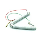 RJ12 crystal plug 4P4C white sprial cable wiring harness telephone cable