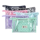 Promotional 3 pcs PVC functional cosmetic makeup bag set