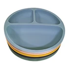 Wholesale Eco-Friendly Baby Silicone Round Shape Feeding Plate For Dinner
