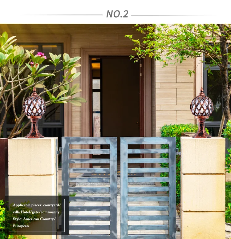 High Quality Gate Garden Lighting Waterproof Energy Saving Pillar Lights For Outdoor