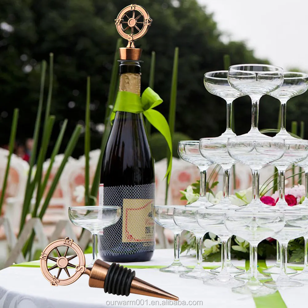 gifts metal alloy wine bottle stopper wedding souvenirs for