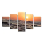 China Art Supplies Gold Sun Canvas Wall Art 5 Piece Set