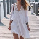 rayon lace cover ups beach dress women's crochet beachwear bikini coverup