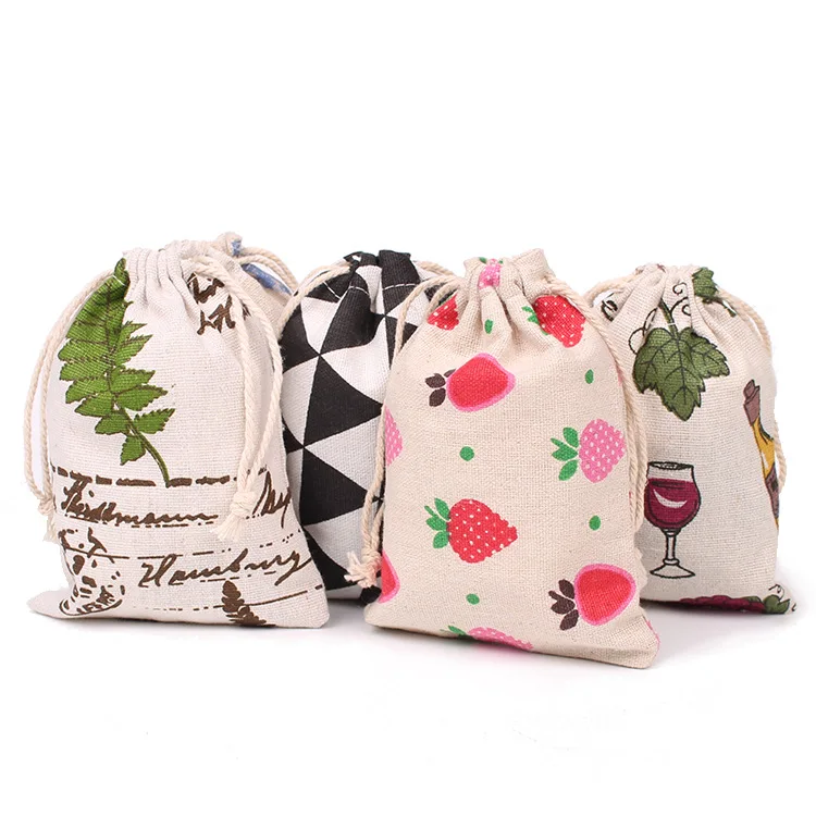 custom print thick rope sublimation canvas cotton drawstring bag