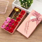 Best wedding Christmas Valentine day's gift 24K dipped gold rose flower gold foil rose in gift box