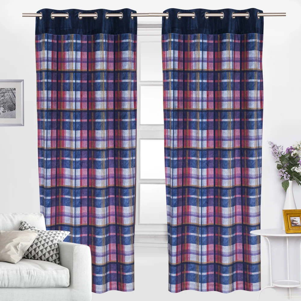 Hot selling 100% polyester plaid color stripe window curtain made in china
