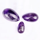 Three Size in a set Carved Drilled Obsidian Amethyst Jade Stone Yoni egg