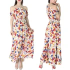 Spring off shoulder fashionable ladies summer clothing loose Colorful leaf print women casual dresses for party