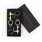 Tool Customized 0 Touch No Contact Sanitary Handheld Key Brass Handsfree Doors Keychain Hygiene Tool