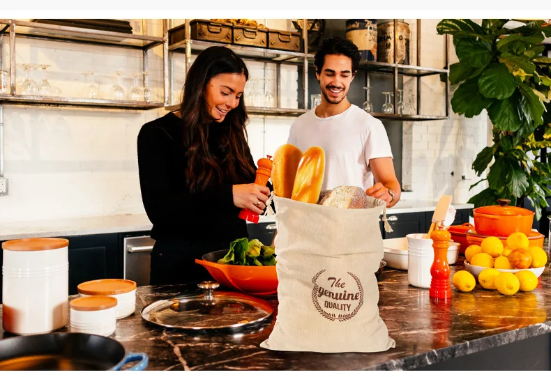 Linen Bread Bags Ideal for Homemade Bread Unbleached Reusable Food Storage Storage for Artisan Bread Bakery & Baguette