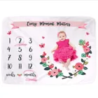 Custom Printed Photography Prop Newborn Flannel Fleece Monthly Baby Milestone Blanket