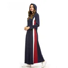 latest designs colored muslim women sportswear hooded coat style cotton jersey stylish abaya designs dresses for dubai