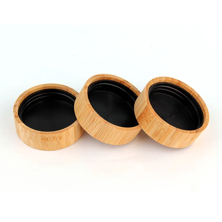 45ml 60ml 90ml bamboo shell glass jar with bamboo lid on sale