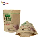 Customized printed ziplock stand up pouch biodegradable white kraft paper bags for food with window