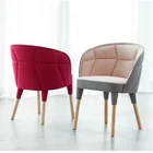 Hotel lobby club cafe restaurant furniture emily tufted velvet armrest dining lounge chair