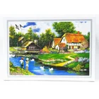 Creative idyllic cozy mountain lodge painting custom puzzle jigsaw DIY maker educational toys gift