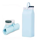 Amazon hot selling Collapsible Silicone Water Bottles-600ML Leak Proof Foldable Sports & Outdoor Water Bottles