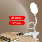 USB Clip rechargeable table lamp Touch switch to learn reading battery led table lamp 5W 1200mAh
