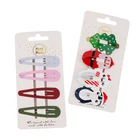 Hot Selling printed kids barrettes Animal design hair pin Christmas hair clip for kids hair Accessories