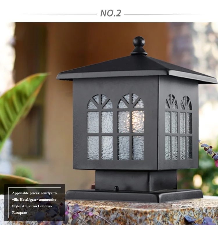Modern High Quality Waterproof Outdoor Black Terrace Lighting Pillar Lights