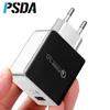 Free Shipping PSDA 18W USB Quick charge 3.0 5V 3A for Iphone 7 8 EU US Plug Mobile Phone Fast charger charging for Samsug Huawei